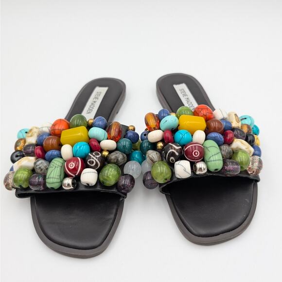 Steve Madden Knicky Multi Beads Flat Slide Sandals Women's Size US6 EU37 - Picture 2 of 11